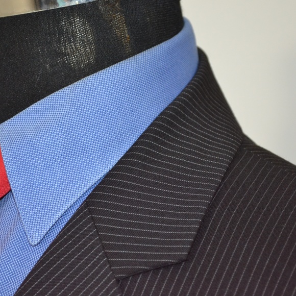 Merona 42L Sport Coat Blazer Suit Jacket Black Pin - Picture 2 of 8